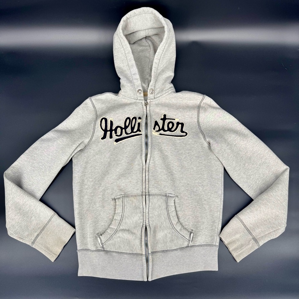Hollister grey vintage y2k full zip hoodie